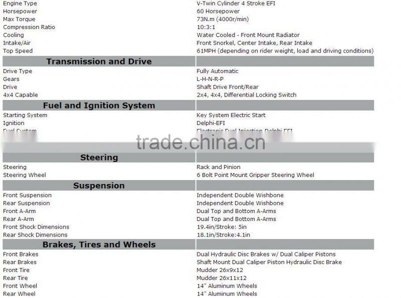 side by side 800CC SPORTS UTV