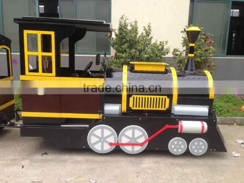 Kids trackless fun train, Mini electric train, Sighseeing electric train, Tourists use train