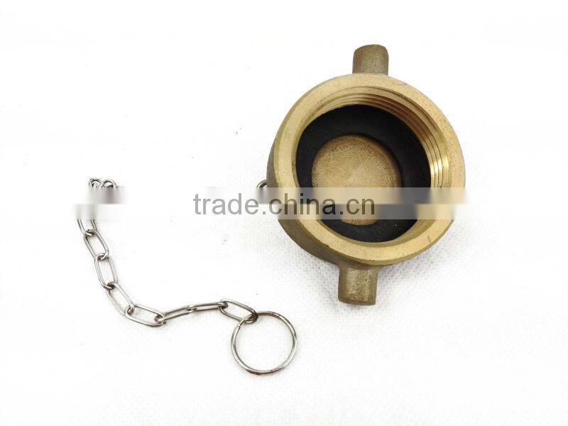 Brass ANSI Type Fire Hydrant Cap with Chain