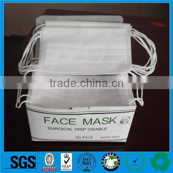 Wholesale nonwoven tie on face masks,3-ply nonwoven face mask,nonwoven earloop face mask