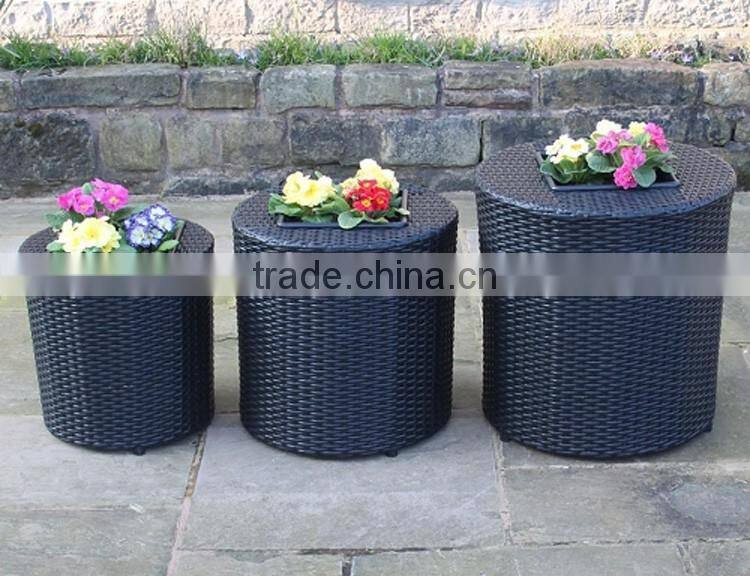 Greening decoration round resin rattan planter box outdoor flower pots garden