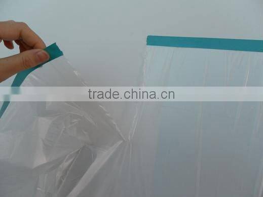 plastic HDPE pre-taped masking film with UV duct tape