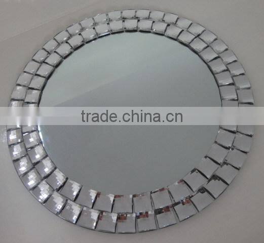 frameless round acrylic beaded wall mirror for home decoration