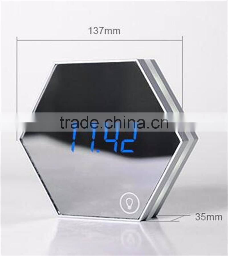 Mirror alarm clock Multi function image digital alarm clock Thermometer alarm clock LED mirror Nightlight clock