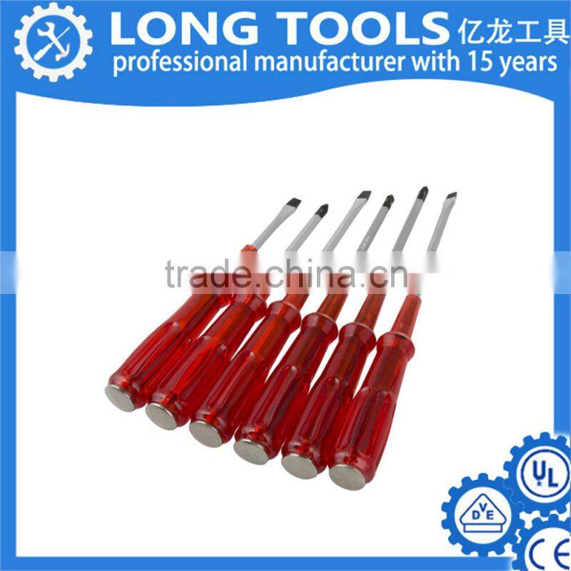 Hot sale plastic handle carbon steel mini slotted screwdriver