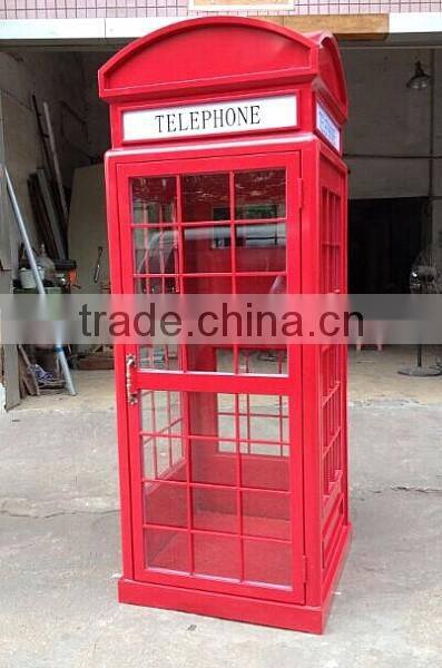 Antique red public telephone booth Bristish outdoor telephone kiosk