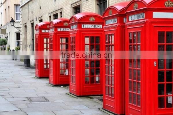 Antique red public telephone booth Bristish outdoor telephone kiosk