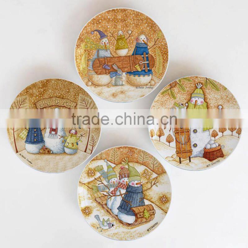 8" Popular Christmas Design Cermic Plate
