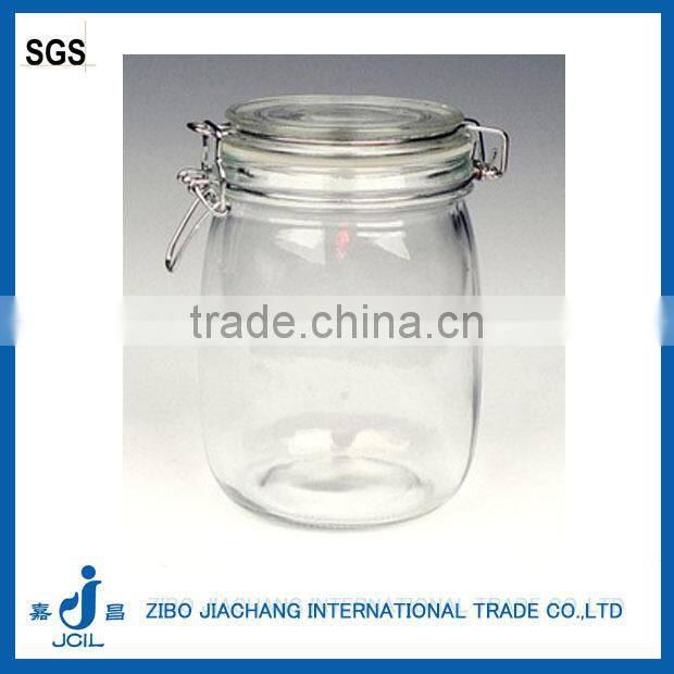 1000ml glass food container with clip lid CK22
