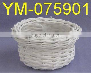 Small Round Wicker Garden Flowerpot