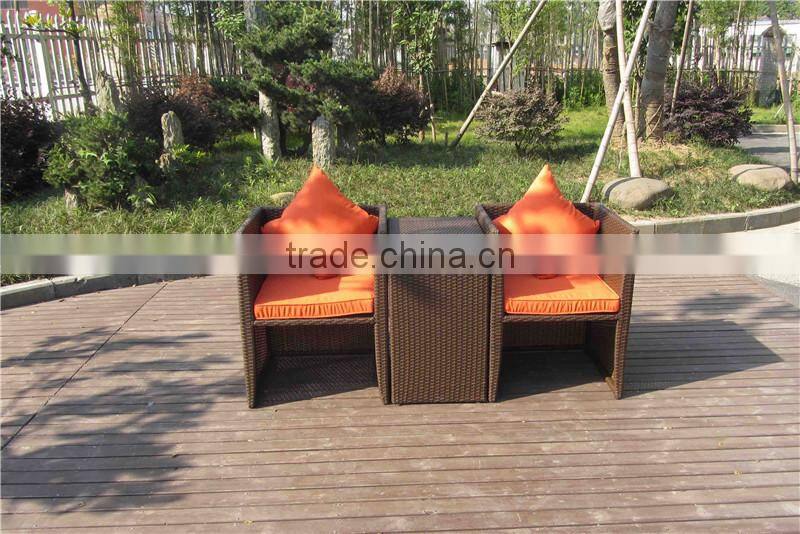 2015 3 Pics Romantic Anti-UV Outdoor Rattan Club Bar Set Furniture