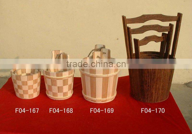 wholesale pretty wooden bucket for decoration