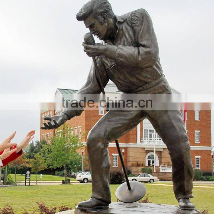 large outdoor male singer bronze sculpture life size elvis statue