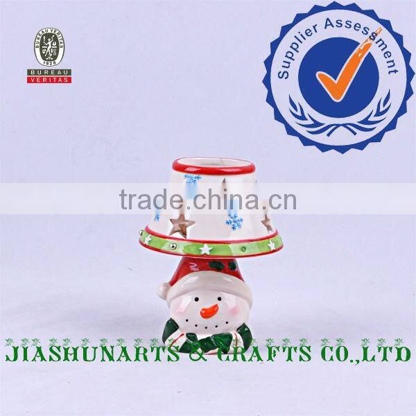 Snowman Ceramic Table Christmas Centerpieces Candlestick