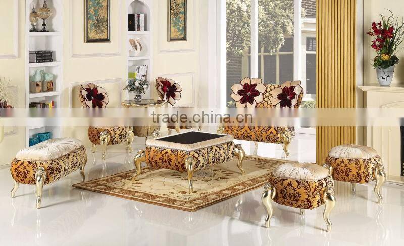 FF2015 fun and sweet pumpkin leisure chairs gold velvet fabric neoclassic stools ottoman small fancy childern chair
