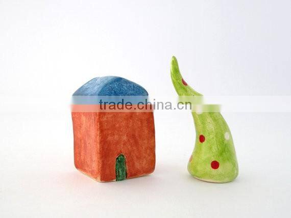 Miniature clay house, Christmas home decor, copper house, minimalist decor