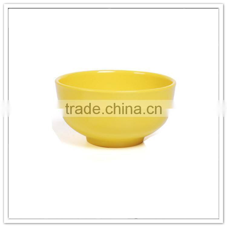Bulk cereal sea food brass bowl solid color yellow japanese plastic noodle bowl