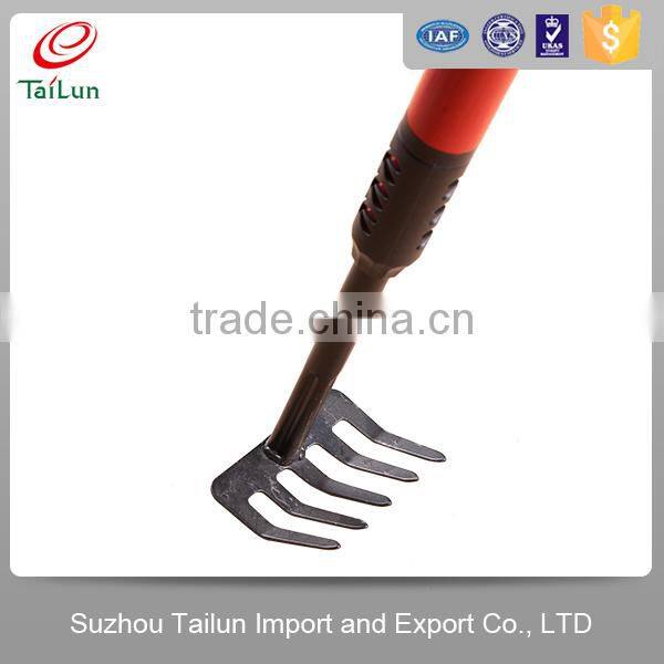 folding handle grass root rake