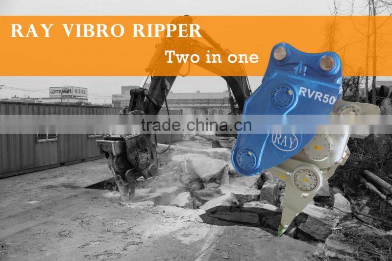 Hydraulic excavator mounted vibro hammer ripper for breaking
