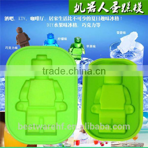 Reusable robert shaped silicone ice cube tray