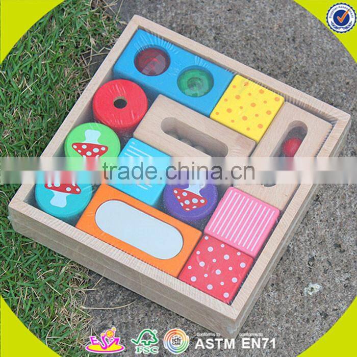 Wholesale hottest wooden baby building blocks toy colorful wooden building blocks toy for practical ability W13A055