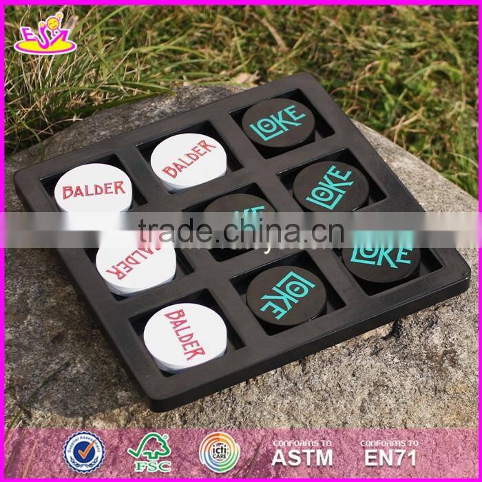 2017 New design children educational wooden noughts and crosses game W01B036