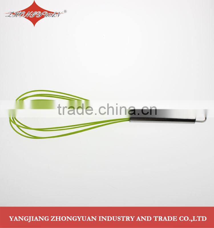 3 pieces stainless steel handle silicone coated egg whisk