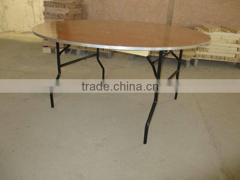 Plywood Folding Table DIA60" Round with Alu table edge for Hot wedding