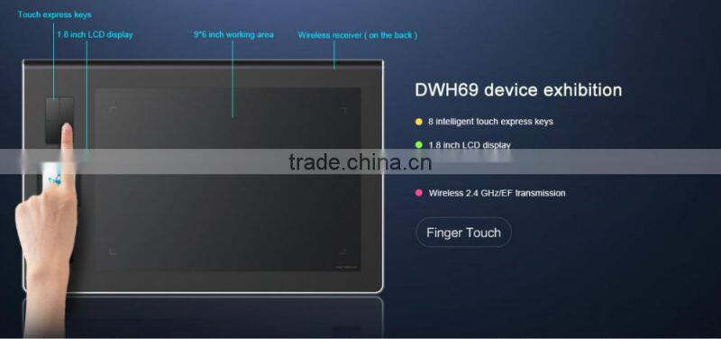 2015 HOT SALE! Huion DWH69 LCD Wireless Graphic Drawing Tablet Pen Display