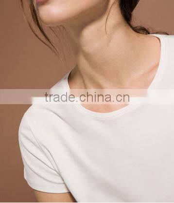 2016 New Fashion Summer Cotton Women Blank O-neck Short Sleeve T Shirts