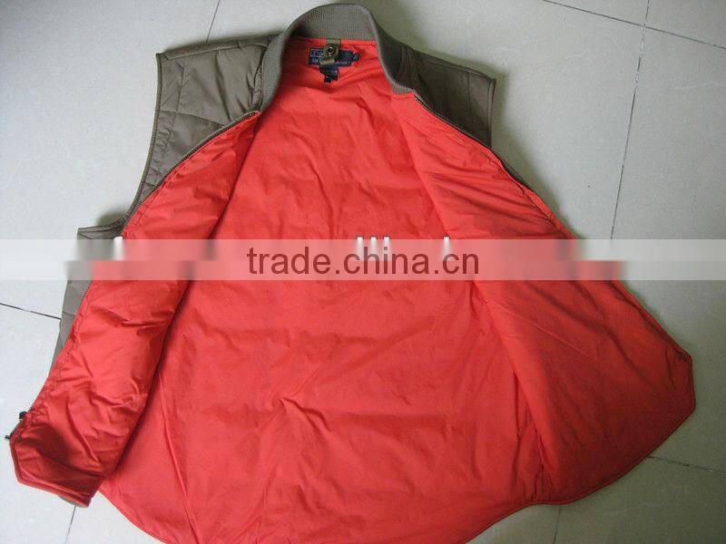 50D polyester taffeta with 100%polyester mens winter warm vest