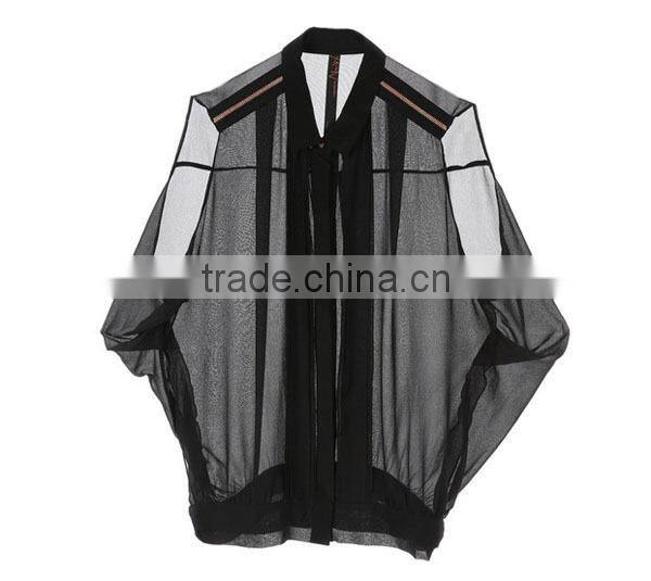 Modern high quality fashion new design womtop fashion dolman sleeve blouses