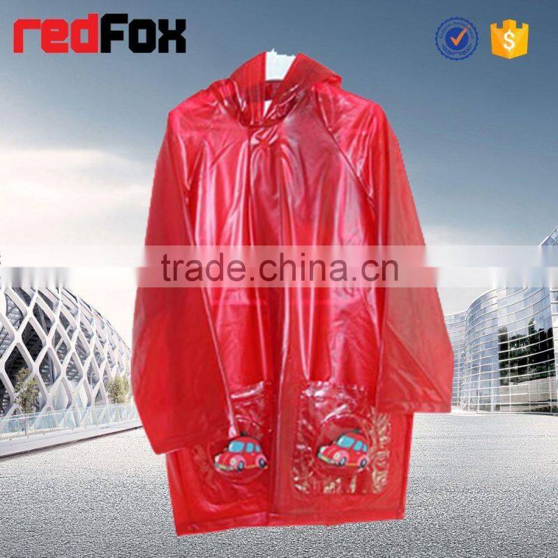 fashion lovely kids clear pvc rain coat