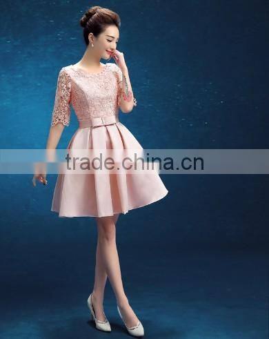 pink prom short maid of honor woman one-piece dress