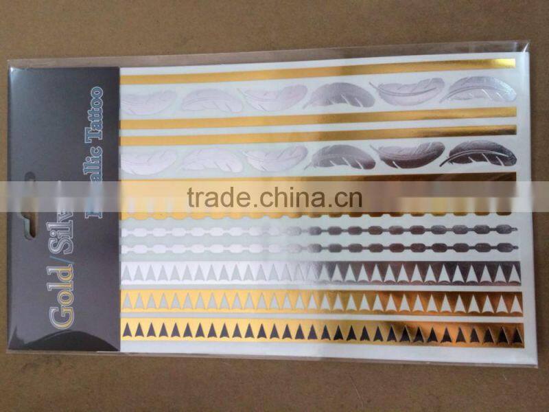 2015 new style cheap gold temporarygolden tattoo choker stickers