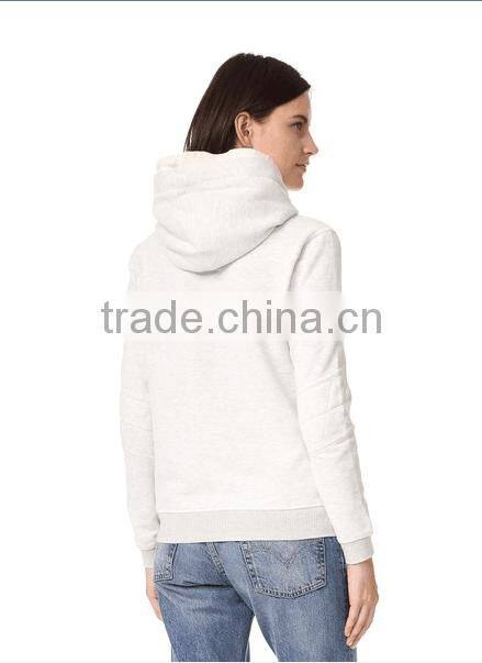 women sweatshirt with double hooded design specialized hooded with decorated wire Long sleeve fleece with rib hem