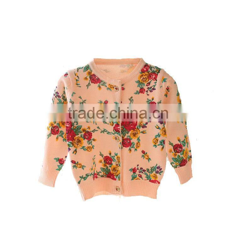 Baby Girl Flower full print sweater cardigan