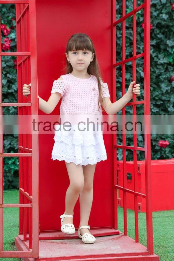 2017 Summer Stylish Girls Off-shoulder t Shirt Wholesale Children's Boutique Clothing
