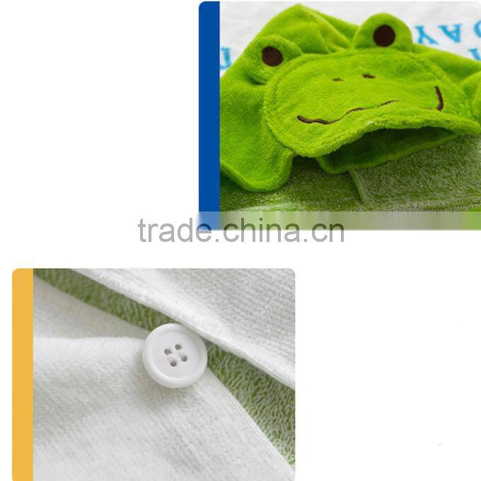 Cute 100 cotton reactive printing velour toddler hooded towel