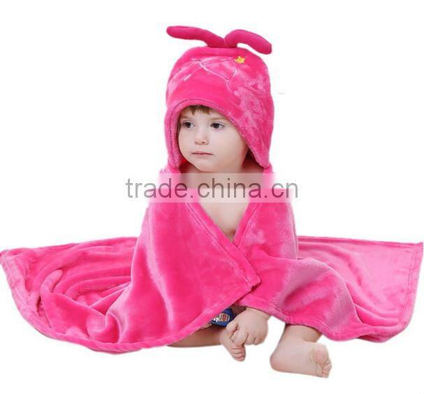 Competitive price snuggle cotton velour colourful baby blanket with embroider animal