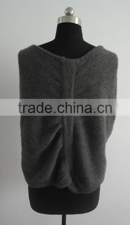 Fashion ladies knitted winter poncho sweater