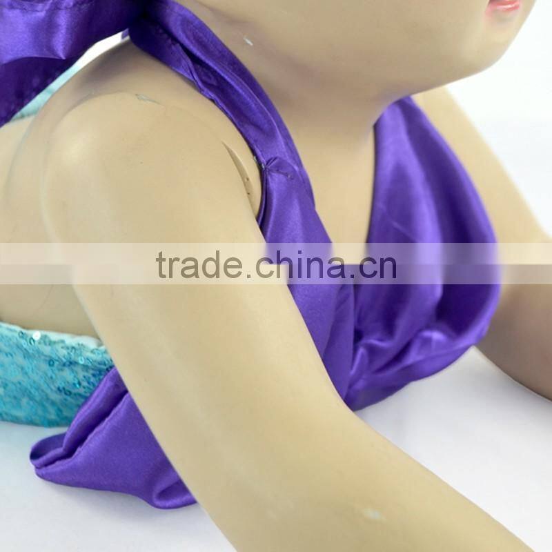OEM Manufacturer Boutique Baby Swimwear Kids Sequins Beachwear with Headband