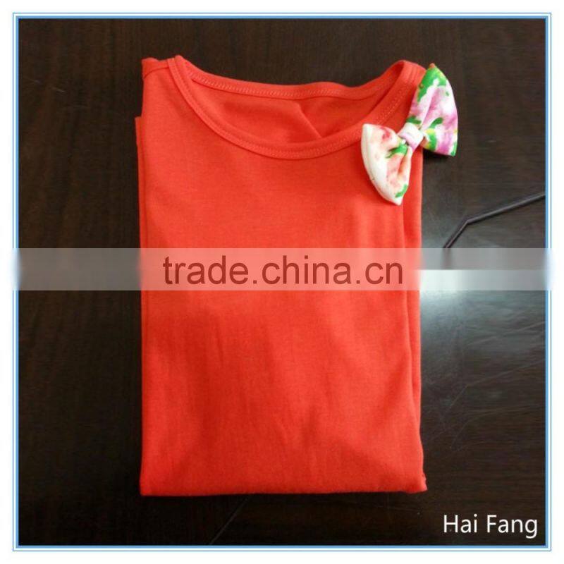 OEM Children Girls Long Sleeve T Shirts, Bowknot T Shirts, O neck T Shirts