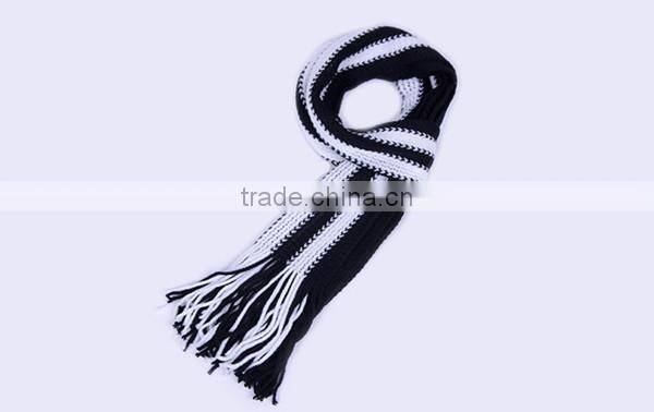 Cheap simple 6color choice stripe design spandex material knit fashion men winter cheap scarf hijab