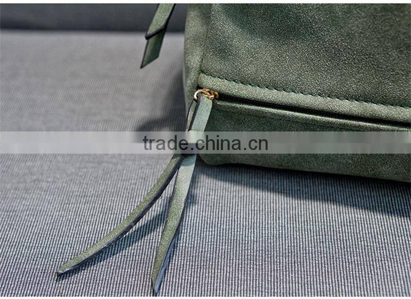 Vintage Nubuck Leather Large Women Shoulder Bag