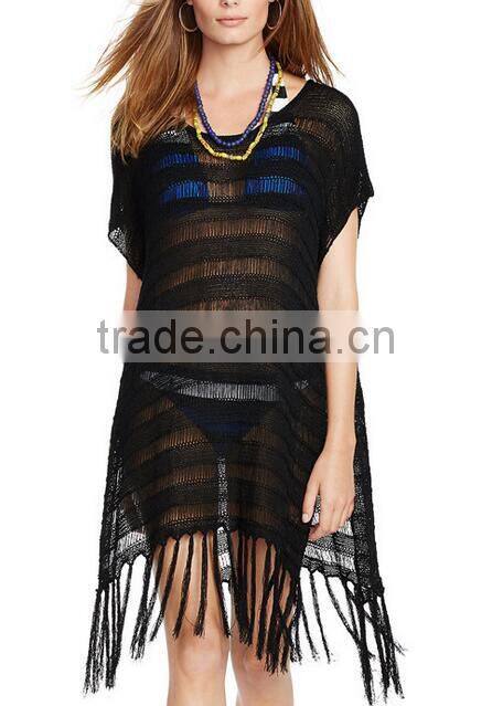 EY0011A cutting for ladies blouse knit short sleeve beach lady blouse