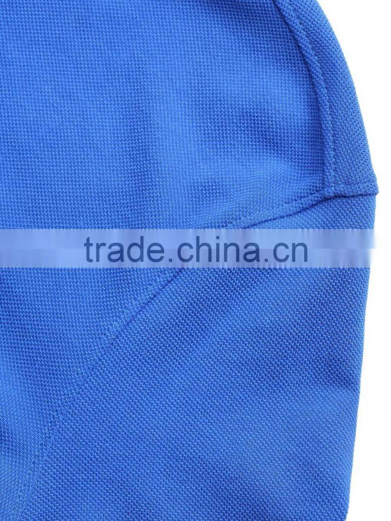 cheap mens royalblue 100 cotton pique 180g dri fit hidden placket polo shirts LT58789