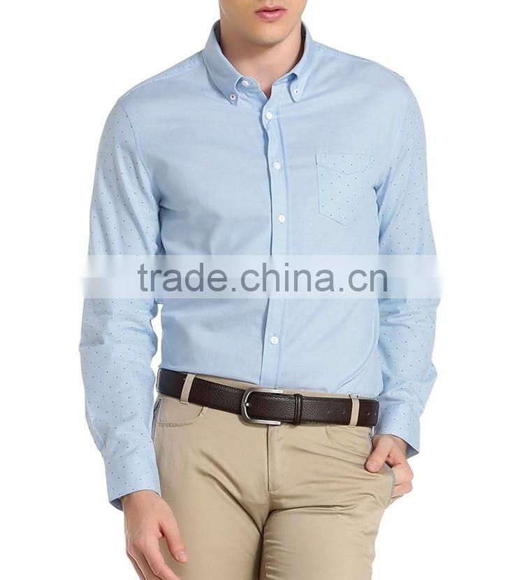 Long sleeve 100% cotton shirts for men polka dot funky shirts for men