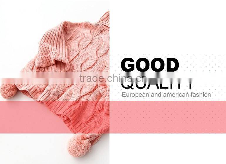 alibaba new products knitted sweater design for baby girls with hoodie