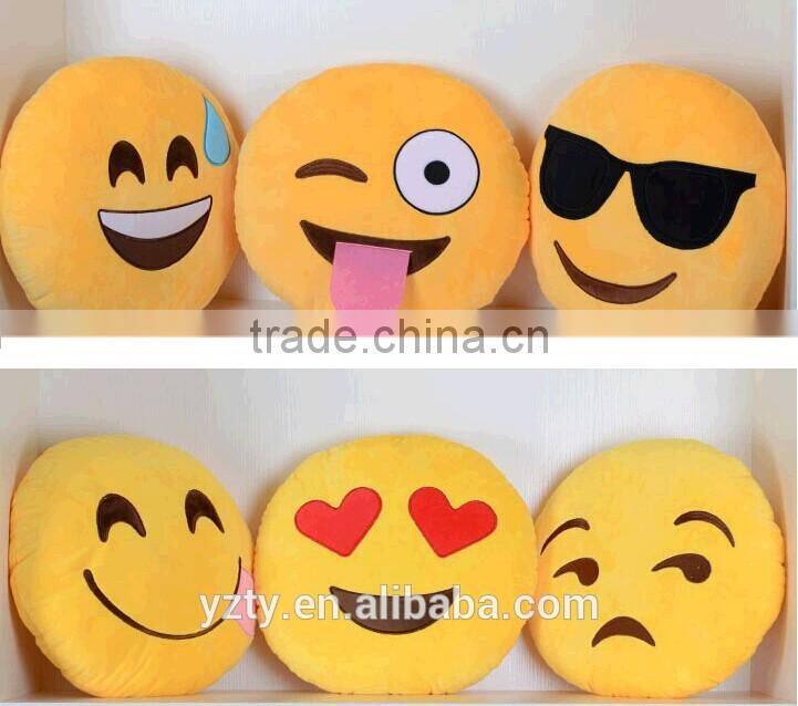 32cm Emoji Smiley Emoticon Yellow Round Cushion Pillow Stuffed Plush Soft Toy